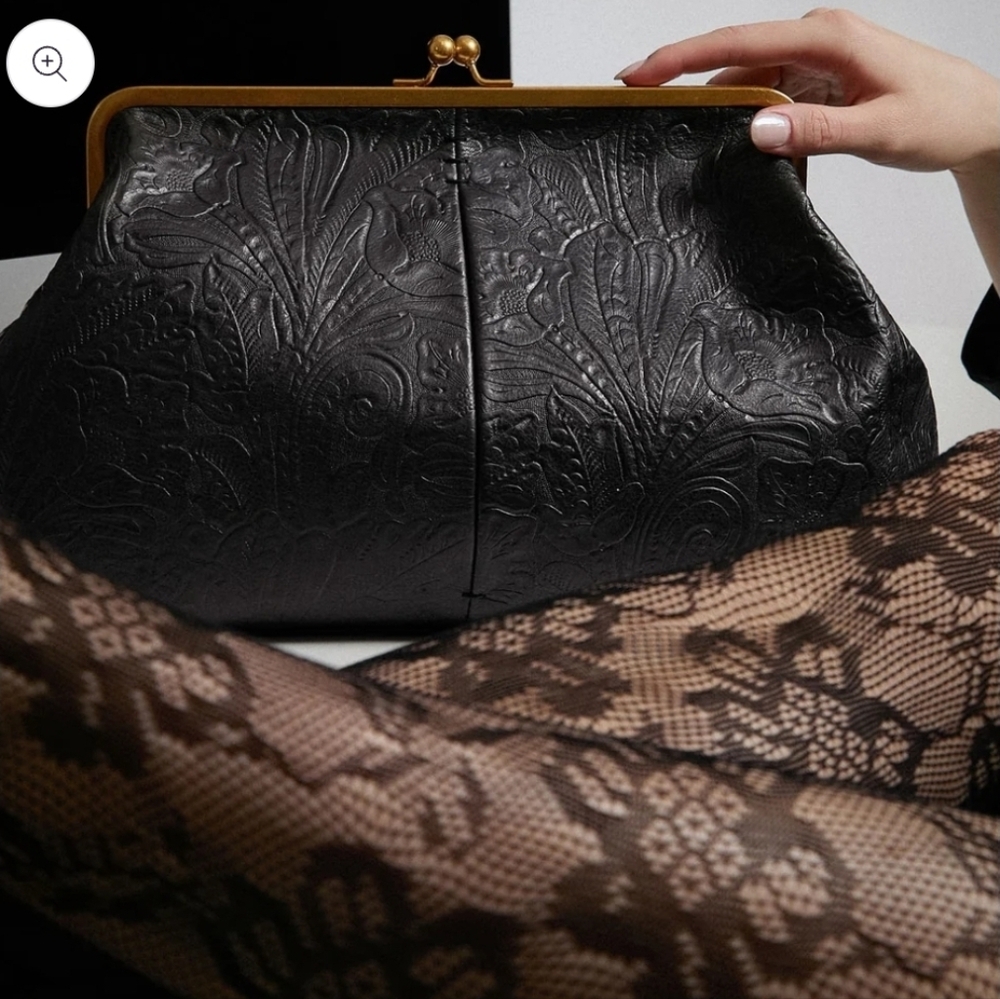 American Leather Co. Oversized Grace Kisslock Clutch - Picture 4 of 5